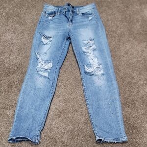 Distressed Blue Jeans